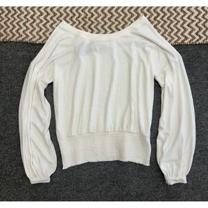 Abercrombie & Fitch Soft A&F Cozy Womens L Cream White Off Shoulder Sweater NWT